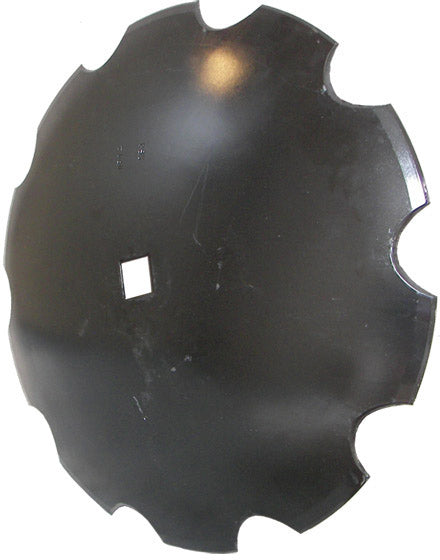 20 INCH X 9 GAUGE NOTCHED DISC BLADE WITH 1 SQ X 1-1/8 SQ AXLE