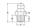 8MM METRIC STRAIGHT GREASE ZERK - BAG 10