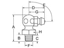 1/4"-28 SAE-LT  90° GREASE ZERK - BAG 10