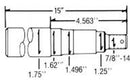 SPINDLE, 1.75" DIA X 13" LONG (WITH NUT)