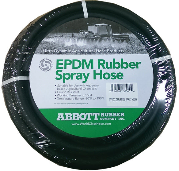 SPRAY HOSE 3/8" X 25 FEET. ROLL, 150 PSI WORKING PRESSURE FOR MOST SPRAYER APPLICATIONS