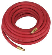 3/8" X 25 FT. 300 PSI RED PREMIUM RUBBER AIR HOSE ASSEMBLY