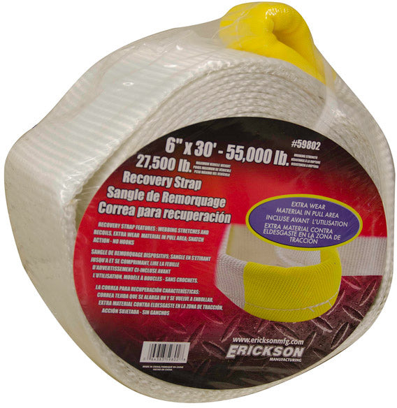 6" X 30' RECOVERY STRAP WITH CARRY BAG -55,000 Lb CAPACITY