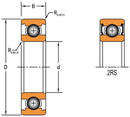 209 RADIAL BALL BEARING-SEALED   45mm BORE