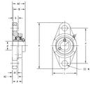 3/4 INCH 2 HOLE CAST IRON BEARING AND HOUSING - WITH SET SCREW SHAFT