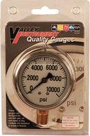 10,000 PSI Liquid Filled Stainless Gauge - 2-1/2"