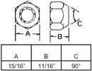 5/8"-18  WHEEL NUT WITH 15/16 INCH HEAD