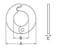 3/4" SHAFT, 1/8" GAUGE, 1-3/4" OUTSIDE DIAMETER