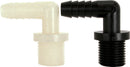 1 Inch x 1 Inch MNPT x Hose Barb Poly Elbow - 90 Degree