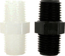 NIPPLE, NYLON, 1-1/4" MALE PIPE THREAD X 1-1/4" MALE PIPE THREAD
