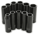METRIC DEEPWELL IMPACT SKT - 1/2" DRIVE - 11 PC