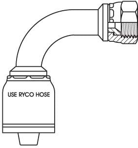 JIC FEMALE 90 LONG BEND WITH 9/16 INCH THREAD FOR 1/4 INCH HOSE