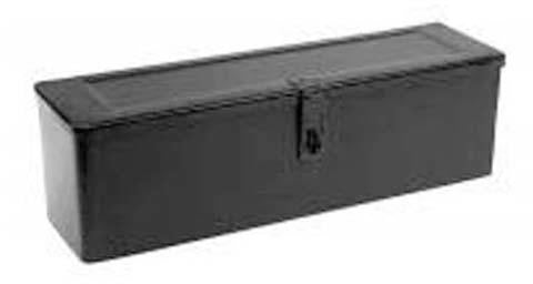 TOOL BOX PORTABLE, BLACK. 16-1/2" L X 4-1/2" W X 4-1/2" D